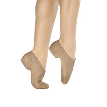 Imagem de Botinha Jazz em Couro c/Stretch Só Dança F56, Bege Eua, C, 42,5