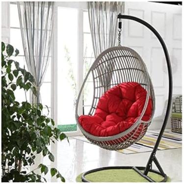 Imagem de Almofadas De Cadeira De Ovo Penduradas No Jardim Villa Patio Engrossam A Almofada Da Cadeira Do Ovo, Almofada De Cadeira Suspensa Para Assento De Balanço De Jardim, Cadeira De Ovo Pe, Red