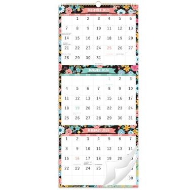 Imagem de Calendário de parede 2025-3 meses (dobrado em um mês), 28,7 cm x 66 cm (quando aberto), janeiro de 2025 a dezembro de 2025, calendário vertical