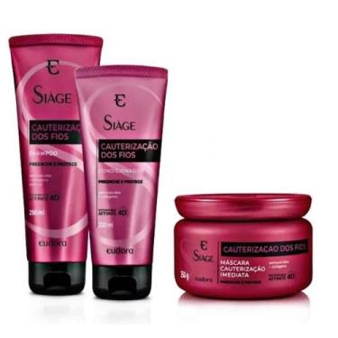 Imagem de Kit Siàge Cauterização dos Fios Shampoo + Condicionador + Máscara - Eu