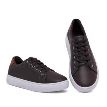 Imagem de Foxstar Masculino StarFox Sapatênis Casual, Café, Tamanho 43, Confort, Ajuste Elástico