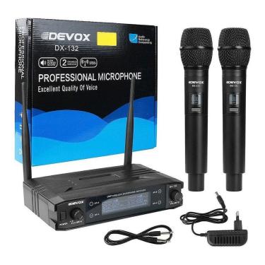 Imagem de Microfone Sem Fio Duplo De Mão Uhf Devox Dx132 Profissional
