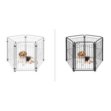 Imagem de Cercado Chiqueirinho para Pet 4 Módulos Portão 83cm Utilyse Branco Pre