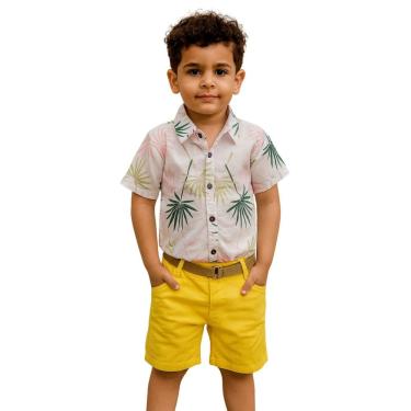 Imagem de Conjunto Infantil Tropical Camisa e Bermuda Menino Festa
