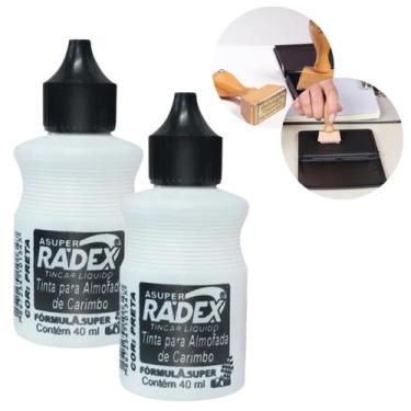 Imagem de Tinta Preta Para Almofada de Carimbo Refil Manual Preto Secagem Rapida