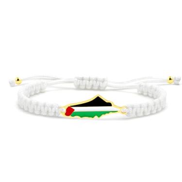 Imagem de Vivaday Pulseira trançada com bandeira palestina | Joias Freedom for Palestine | Pulseiras de orgulho palestino e paz | Pulseira cultural artesanal do Oriente Médio YA5882, Medium, Metal, Sem Pedra