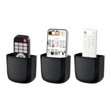 Imagem de SUNFICON Suporte de parede para ventilador de TV, suporte de controle remoto, suporte de cabeceira organizador de parede, suporte de telefone para escritório, adesivo de reprodutor de mídia, caixa de