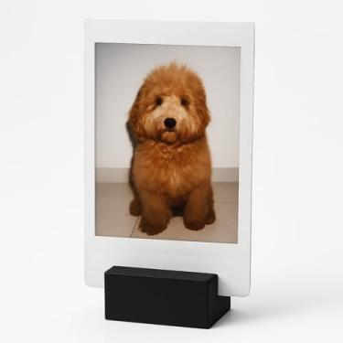 Imagem de Kit 5 Porta Fotos Polaroid Sustentáveis, Suportes em PLA Ecológico Preto e Branco, Ideal para Decoração e Escritório (Preto)