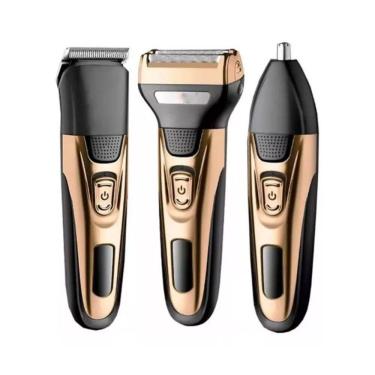 Imagem de Barbeador elétrico sem fio com 3 cabeças intercambiáveis KM-1429