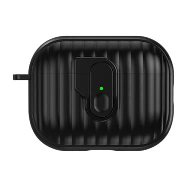 Imagem de GANGANPRO Capa de fone de ouvido compatível com Airpods Pro 3, capa protetora completa à prova de choque em forma de concha com capa de acessórios para chaveiro - branca