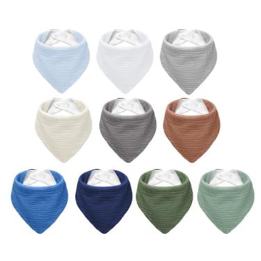 Imagem de Babadores para bebês NISXABEBE Muslin Bandana Drool, pacote com 10 par