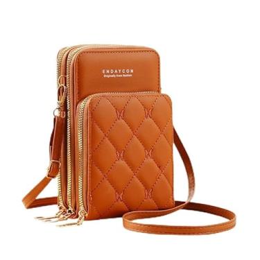 Imagem de Bolsa feminina de um ombro, bolsa transversal, carteira, moda, bolsa para cartões, compras, caminhadas, viagens, Marrom, Small