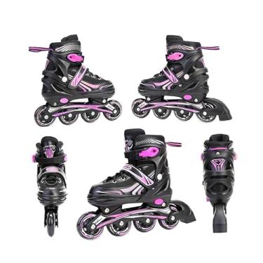 Imagem de Patins Inline Roller Semi Profissional Base Alumínio(Rosa,33 ao 35)