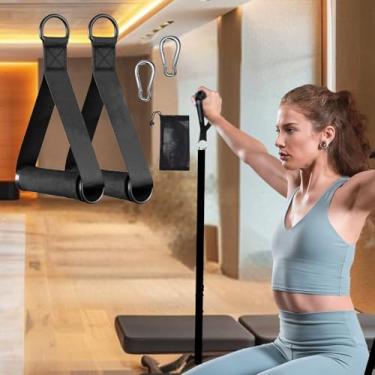 Imagem de Alças de exercício resistentes, acessórios de equipamentos de ginástica, alças duplas de anel D, correias criptografadas, design antiderrapante confortável