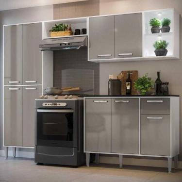Imagem de Cozinha Completa Compacta Bca/lca Fumê - MULTIMOVEIS