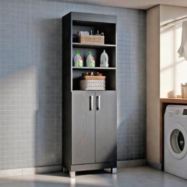 Imagem de Armário Multiuso Versati c 2 Portas e 5 Prateleiras Divisível Para Esc