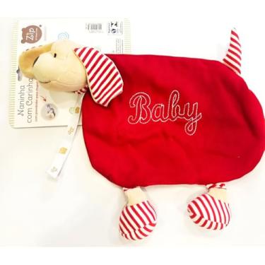 Imagem de Naninha Cachorrinho Vermelho Baby para Bebê-80% Algodão Toque Macio Aconchegante e Segura