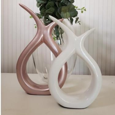 Imagem de Decoração Sala, Kit 2 Dupla de Vasos Enfeite Decorativos Rack Sala Aparador de CerâMica Enfeites Sala Decoracao Mesa(MESCLADO DUPLA EST)