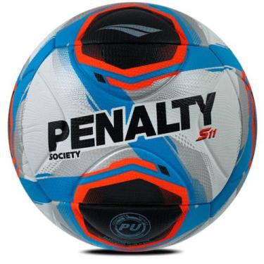 Imagem de Bola De Futebol Society Penalty S11 R2 XXV, Branco, Azul, Único