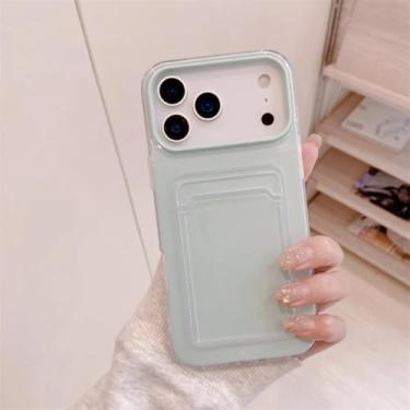 Imagem de SFDSUH Capa carteira com porta-cartões para iPhone 17 Pro Max, em TPU macio e resistente a impactos (para iPhone 17 Pro Max/ciano claro)