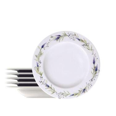 Imagem de Kit Prato Fundo Tramontina Lilla Em Porcelana Decorada 23 Cm 6 Peças T
