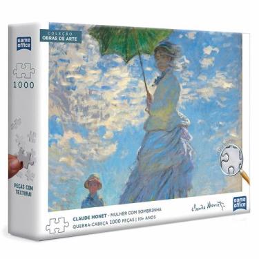 Imagem de Quebra Cabeça Monet Claude Mulher Com Sombrinha 1000 Peças Com Textura