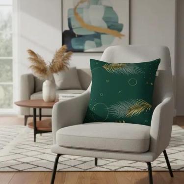 Imagem de Capa de Almofada Aveludada Dupla Face Amazônia Gold 43cm x 43cm-Seven 