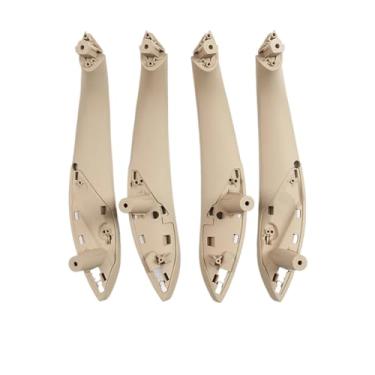 Imagem de Padrão de fibra de carbono porta interna do carro puxar alça guarnição capa compatível para bmw 3 4 séries f30 f31 f32 f33 f34 f35 f36 f80 f82 f83 2013-2018(Beige 4PCS for F30)