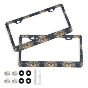 Imagem de SEHANY Molduras para placa de carro que tudo vêem, moldura de placa de carro de alumínio à prova de ferrugem com furos e parafusos elípticos serve para acessórios de carro de tamanho padrão de