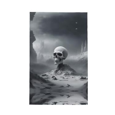 Imagem de XLLingL Toalhas de cozinha de waffle com estampa de caveira punk branca, panos de prato de microfibra, para decoração e limpeza de cozinha - 1 peça