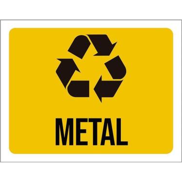 Imagem de Placa Sinalização Reciclagem Metal 36X46