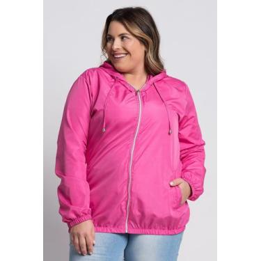 Imagem de Jaqueta Feminina Plus Size Corta Vento Sem Forro - Serena, Pink, G2