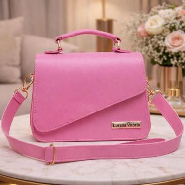 Imagem de Bolsa Pequena Feminina Transversal e de Mao - MH Bolsas, Rosa bb