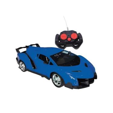 Imagem de Brinquedo Infantil Carro Esportivo Azul com Controle Remoto, Luz e Som