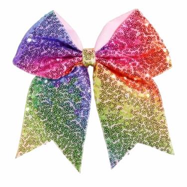 Imagem de JOYRUBY Grampos de cabelo grandes de lantejoulas de 17 cm, grampo de cabelo com glitter, laços grandes para acessórios de cabelo para festa de torcida, adolescentes, meninas, crianças e mulheres