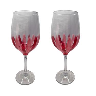 Imagem de Kit 2 Taças de Vidro Grande 490ml Vinho Água Vermelha