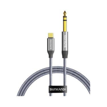 Imagem de Cabo Adaptador De Áudio USB C Para TRS De 1/4 Polegada SUNKANDI 6.35mm