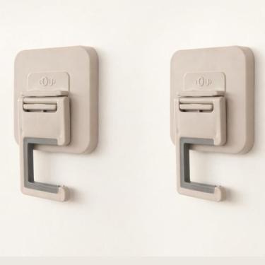 Imagem de Kit 2 Ganchos Suporte Para Vassouras Rodo Adesivo Sem Furo Bege