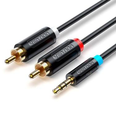 Imagem de Cabo Auxiliar Audio P2 Para Rca Blindado Som Dj 1,5m Vention