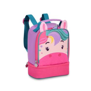 Imagem de Lancheira Infantil Costas Clio Pet Escolar Unicórnio Meninas, Lilás