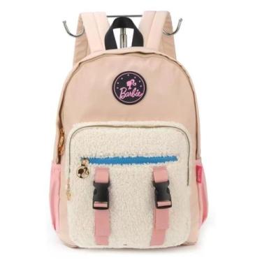 Imagem de Mochila Feminina Infantil Escolar Bolsa Original Barbie, Bege