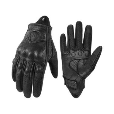 Imagem de Luvas De Motocicleta Retro Unissex De Verão Em Couro Perfurado, Luvas 