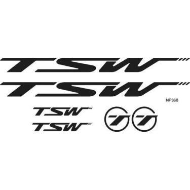 Imagem de Adesivos Tsw Quadro Bicicleta Esporte Ciclismo Preto