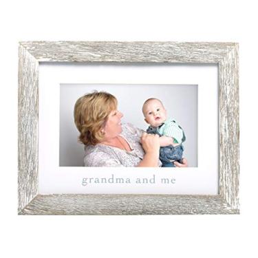 Imagem de Pearhead Porta-retrato rústico Grandma & Me Keepsake, presentes para a nova avó, decoração de parede e mesa de berçário, inserção de foto 10 x 15 cm, madeira envelhecida