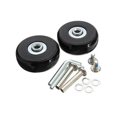 Imagem de Ronyme 2 peças de substituição de mala de bagagem/preto silencioso flexível mudo kit de...