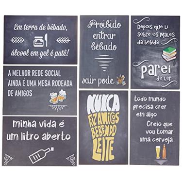 Imagem de Kit Com 7 Placas - Mdf - 30x20cm - Frases De Boteco Cerveja