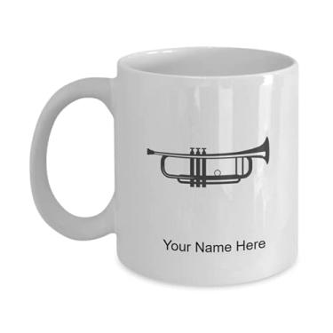 Imagem de Caneca personalizada Vector-trompete – Caneca de café para amantes de trompete – Caneca de café de 325 ml
