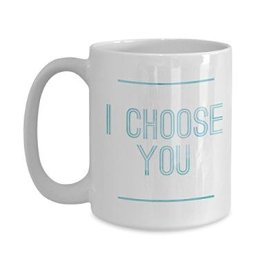 Imagem de Caneca de café divertida I choose You ideia de presente para homens, mulheres, marido, esposa, namorado e namorada