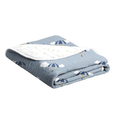 Imagem de Cobre Leito Tecebem Baby Malha Estampado Zoe 85cm x 145m Branco