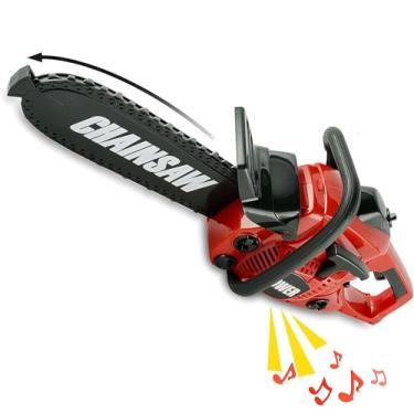 Imagem de Fingir jogar série motosserra brinquedo conjunto de ferramentas de jogo, fora da loja de construção kit de ferramentas de brinquedo ao ar livre pré-escolar jardinagem gramado